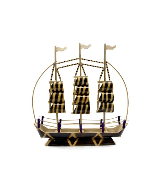 Lootkabazaar Hand Crafted Decorative Bamboo Boat For Home Decor (SEHCWBB021903)